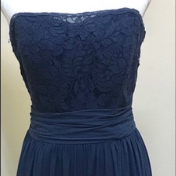 Navy lace and chiffon maxi - Picture 7 of 10